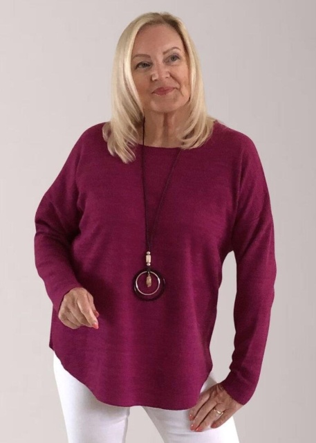 Mudflower Cerise Jumper with Necklace